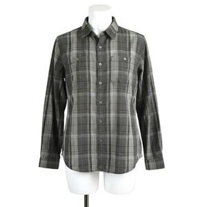 Kuhl Response Flannel Shirt Men's Small Long Sleeve‎ Grey Plaid Button Up